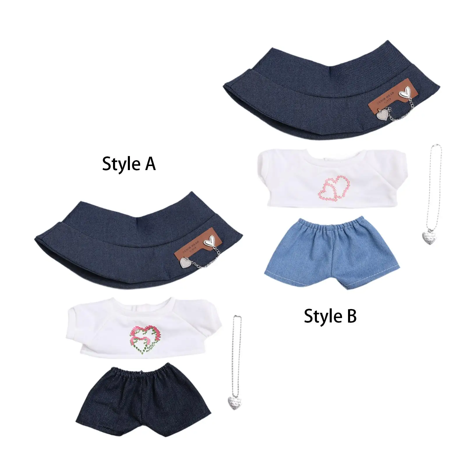 

Miniature Clothes Doll Outfit Top and Pants Costumes for 15inch Dolls Children's Day