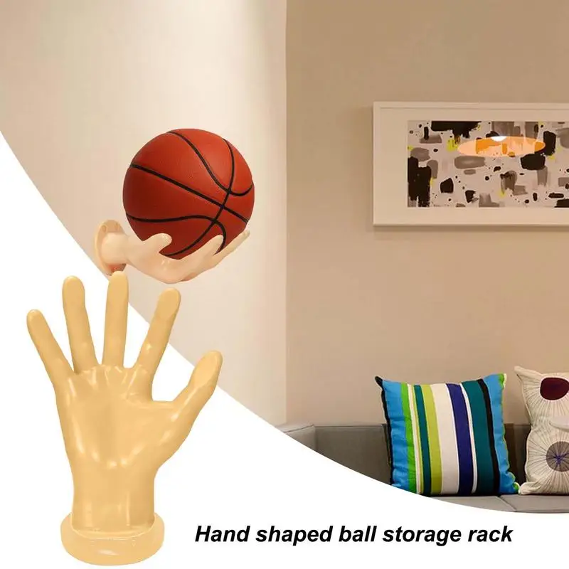 Basketball Wall Mount 2X Hand Sculpture Ball Holder Boys Room Accessories Ball Storage For Soccer Basketball Volleyball