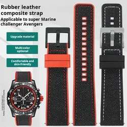 22mm 24mm Waterproof soft watchband For Breitling Avenger Blackbird Professional Endurance Super Ocean Series rubber watch strap