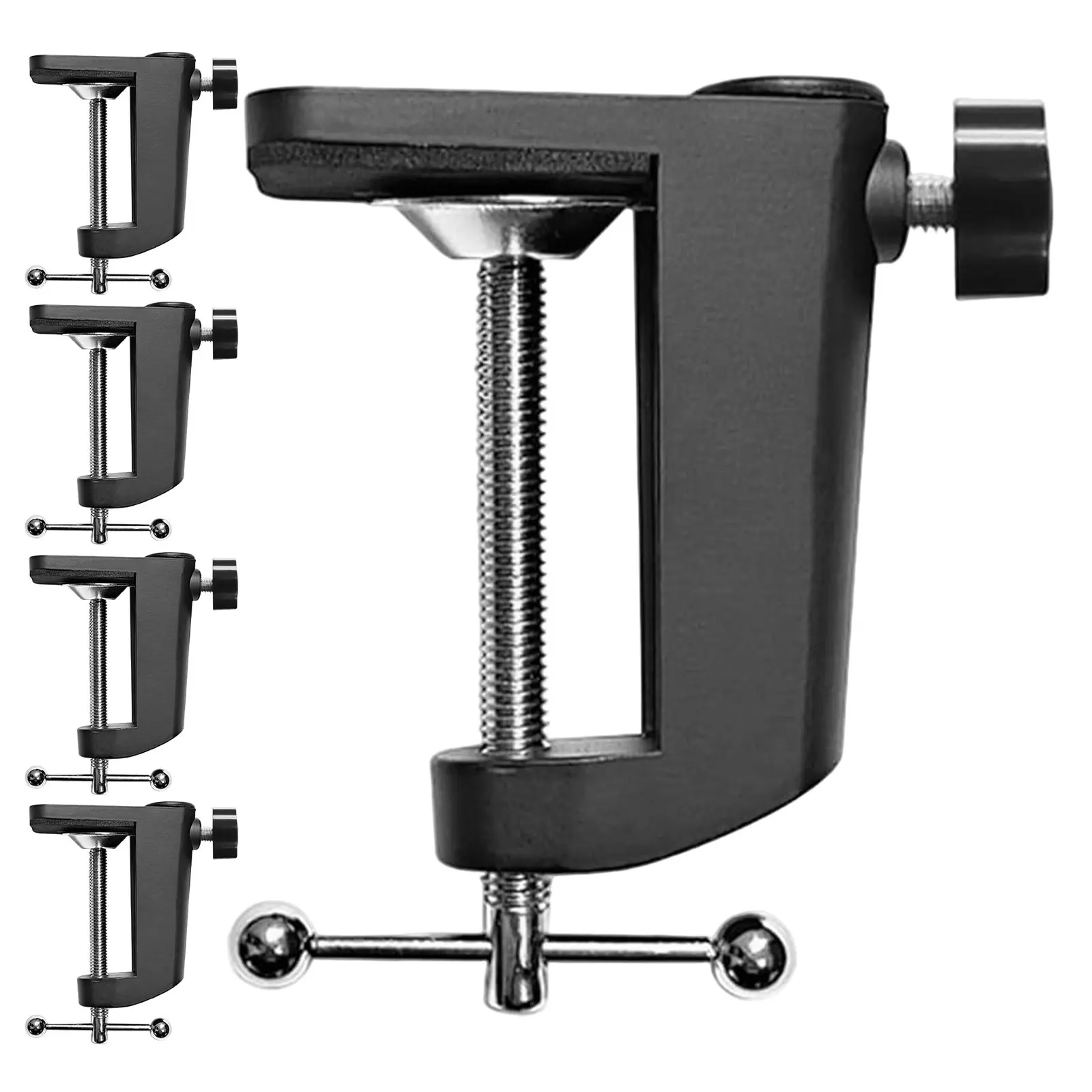 5Pcs Table Clamp Microphone Stand Heavy Duty Aluminum Desk Mount Mic Holder Shock Mount Vibration Reduction for Streaming