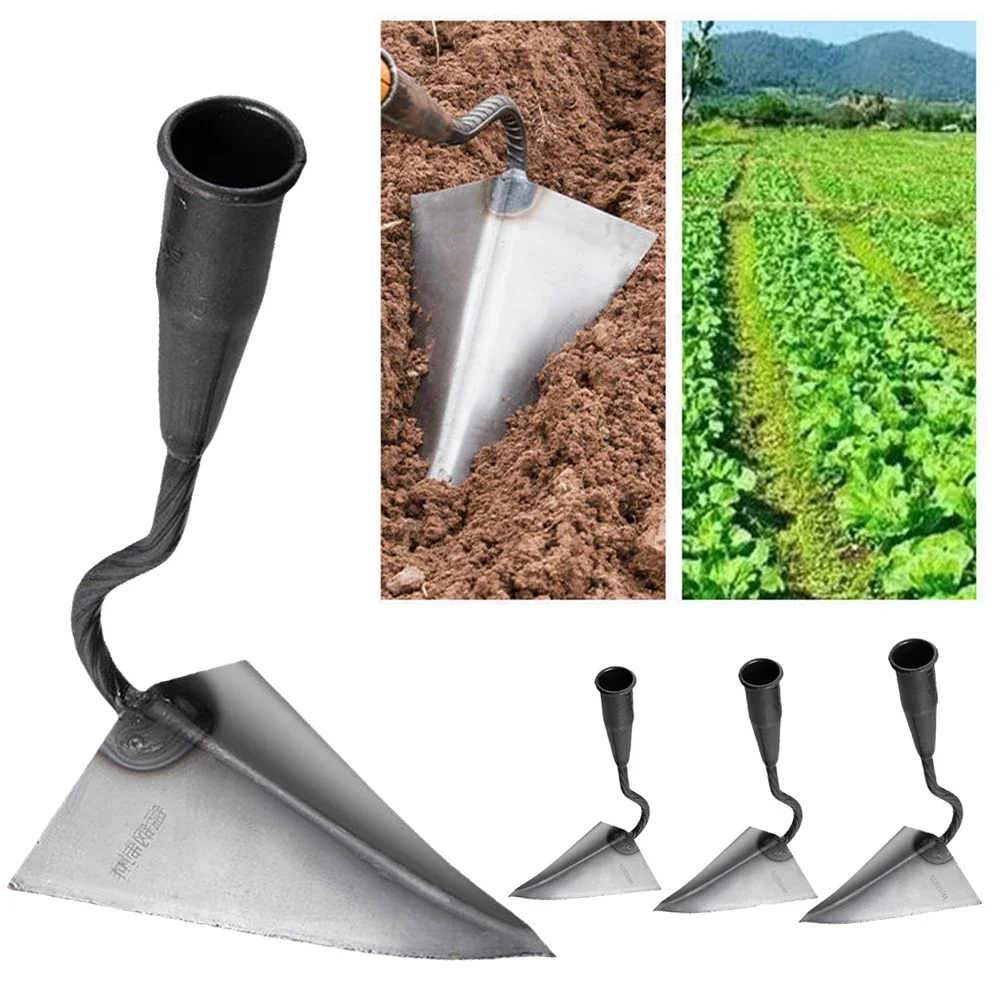 Furrow Hoe Triangle Small Tip Hoe Agricultural Land Turning Loose Soil Hoe Hand Plow/Manual Plough Rake Hoe Garden Tools