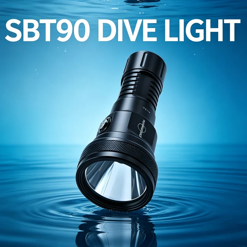 PROZHAOZHU DL-B40 6000LM 4 Modes H-M-L-OFF IP68 100M Waterproof Rechargeable Scuba Diving Flashlight
