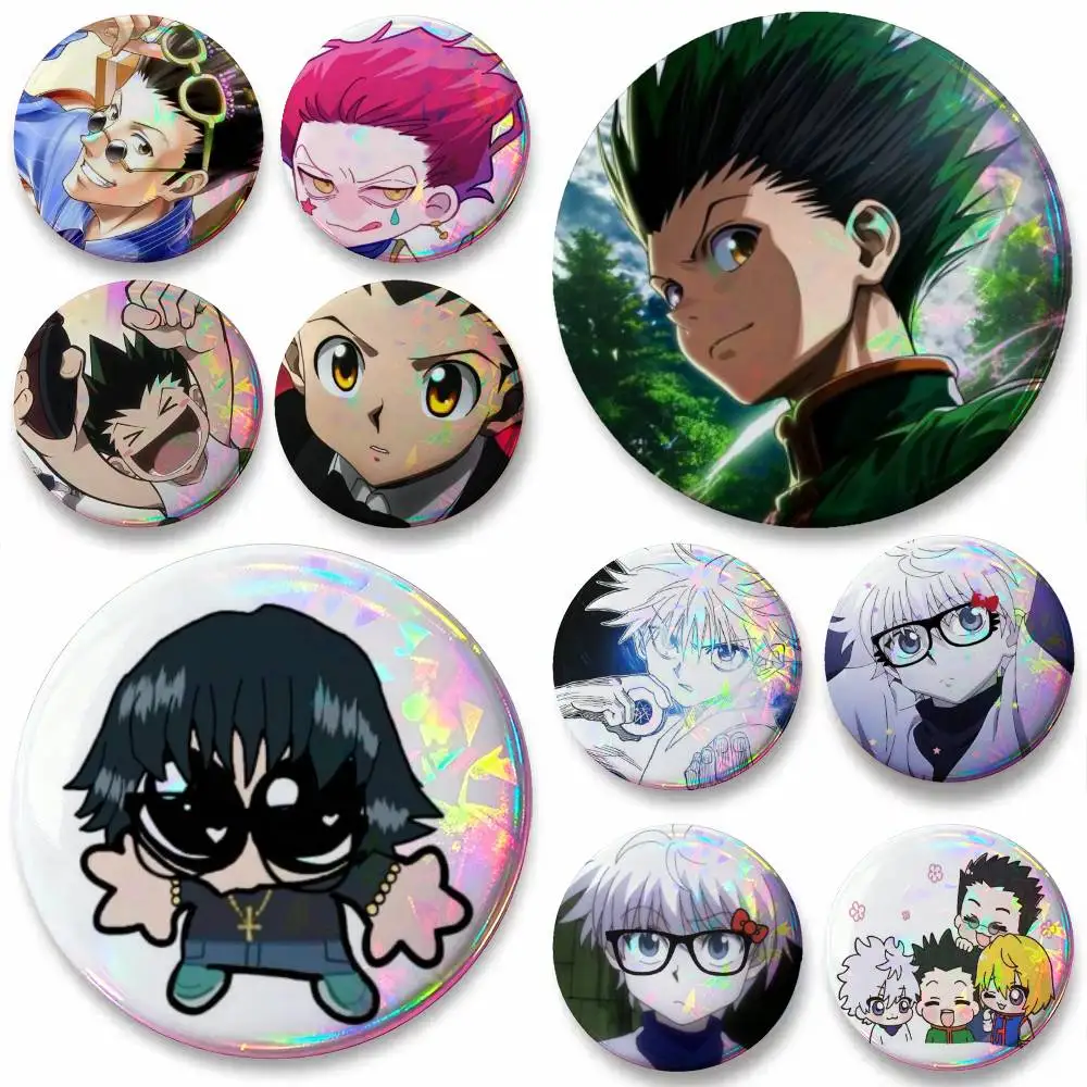 Japanese Anime Periphery Hunter X Hunter   Badge Tinplate Meme Round Brooch for Hat Bag Creative Lapel Jewelry Accessories Gifts
