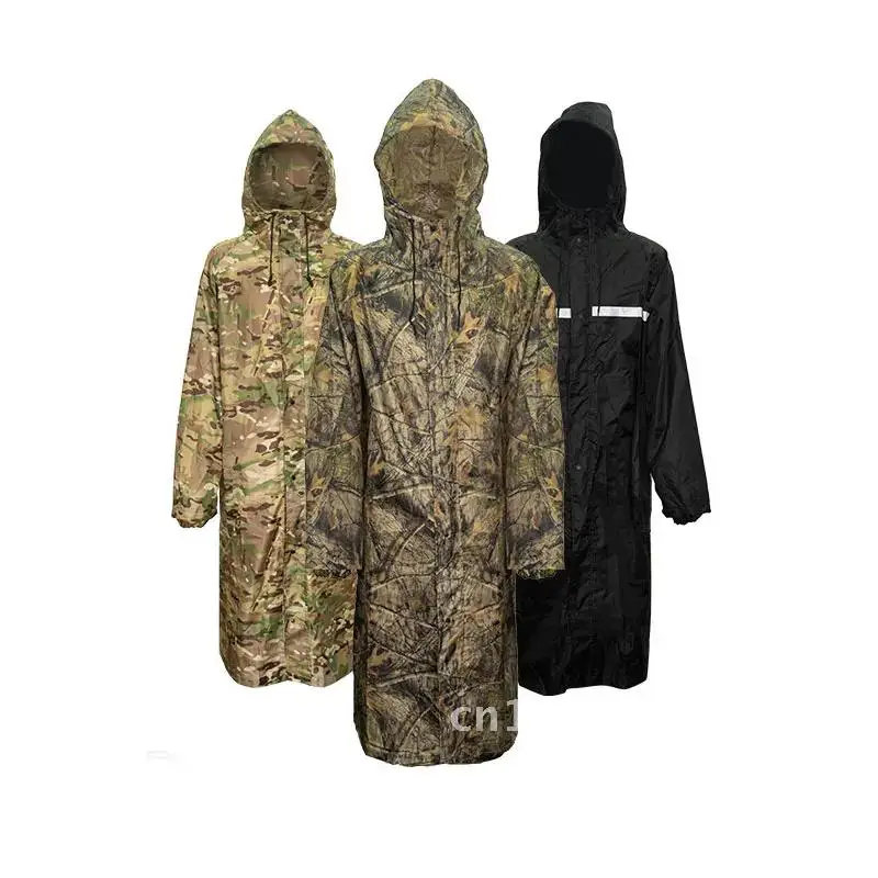

Camouflage Long Raincoat Poncho Men Tactics Camo Waterproof for Cover Conjoined Coat Fishing Woman Clothing Rain Against Hiking