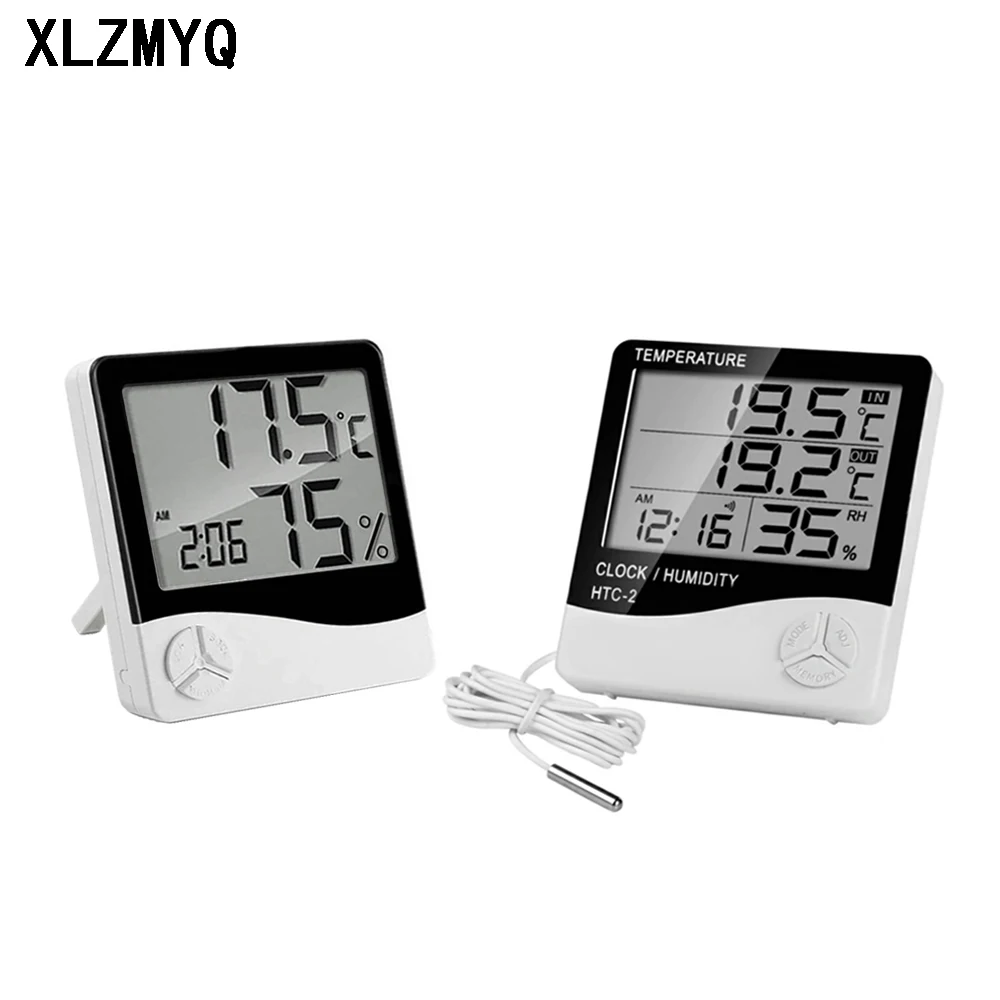 

HTC-1 HTC-2 LCD Electronic Digital Temperature Humidity Meter Indoor Outdoor Thermometer Hygrometer Weather Station Clock Tools