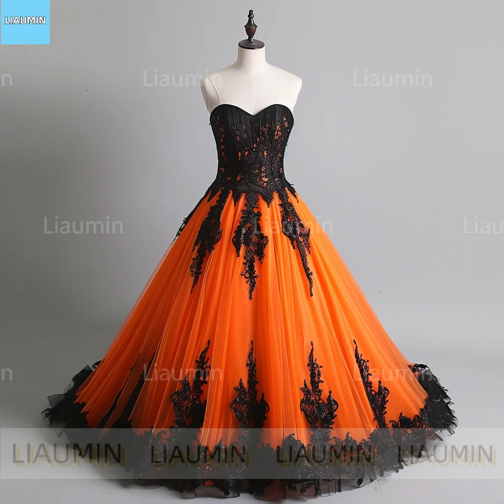 Classic Orange And Black Lace Full Length Lace-up Prom Formal Wedding Dresses Evening Bridesmaid Party Clothing Customized C-8 - AliExpress 320 Classic Orange And Black Lace Full Length Lace-up Prom Formal Wedding Dresses Evening Bridesmaid Party Clothing Customized C-8 - AliExpress 320