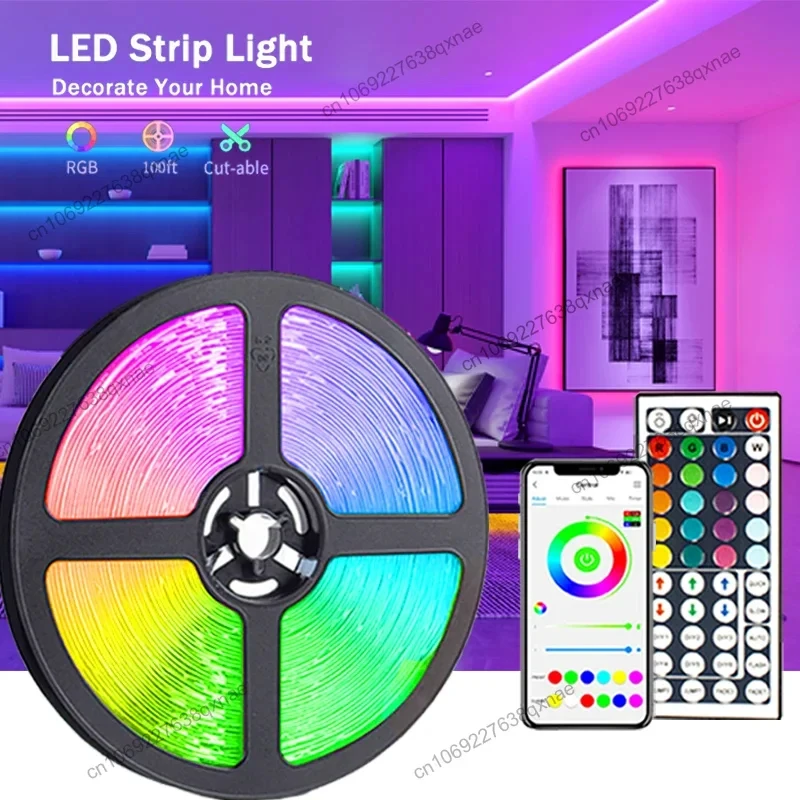 ไฟแถบไฟ LED LED 1-5ม. 10ม. 15ม. 20ม. 30ม. ไฟนีออนไฟ LED RGB สีทีวีแสงไฟ LED ตกแต่งไฟห้องนอน