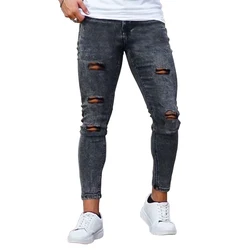 Mens high Skinny jeans y2k zipper ripped Denim free shipping Trousers For Office Parties Male Cowboy Pants for mens clothing