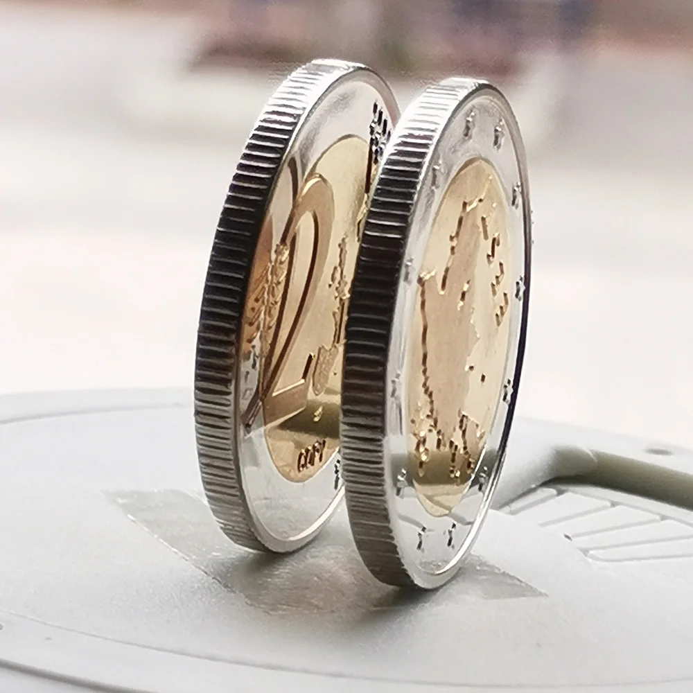 أوروبا الساخن بيع العملات الذهبية تذكارية النحاس مطلي النيكل BiMetal تحدي عملة مجموعة العملات المادية