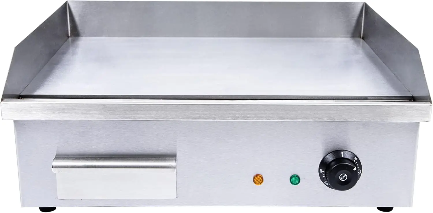 Teppanyaki, Electric Griddle Cooktop Countertop Commercial Flat Top Grill Griddles BBQ Plate Grill Thermostatic Control