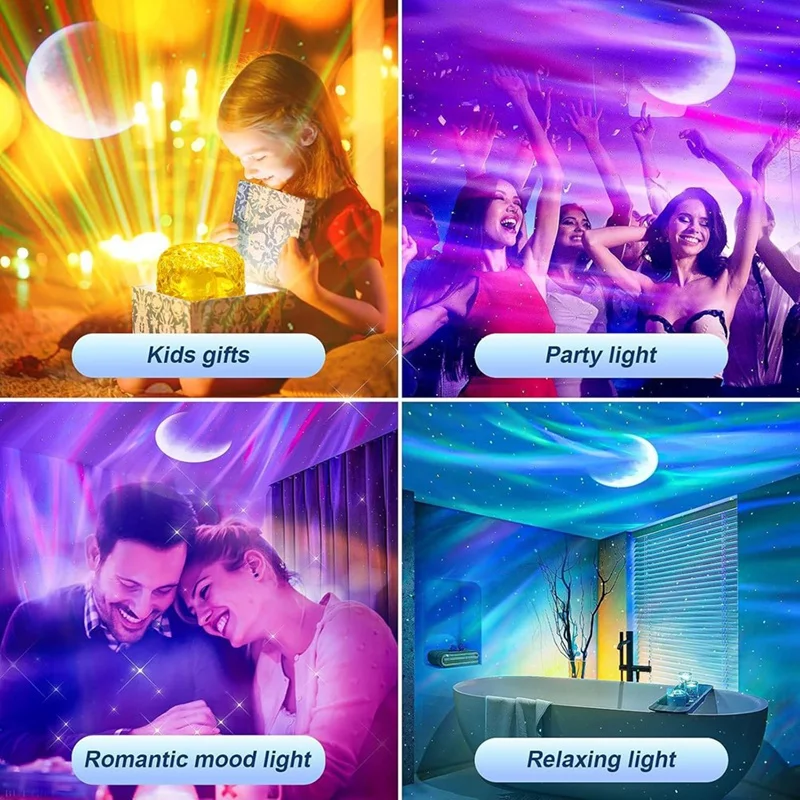 AT14 Northern Light Projector,Ocean Wave Projector Lamp With Remote Control,Aurora Projector Light,For Decor/Home/Gift