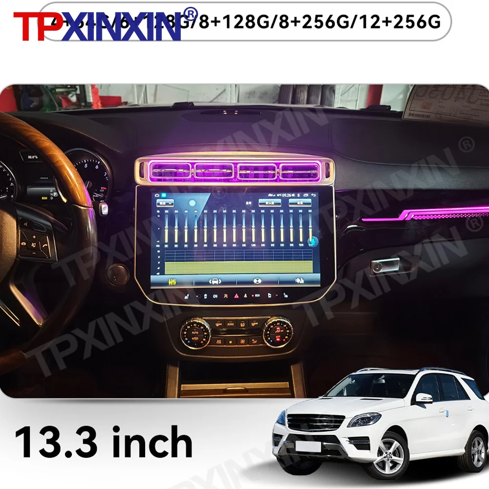 

13.3" Android Auto Carplay For Mercedes Benz ML 300 350 500 320 400 2013-2015 Car Radio GPS Multimedia Player Ambient Lighting