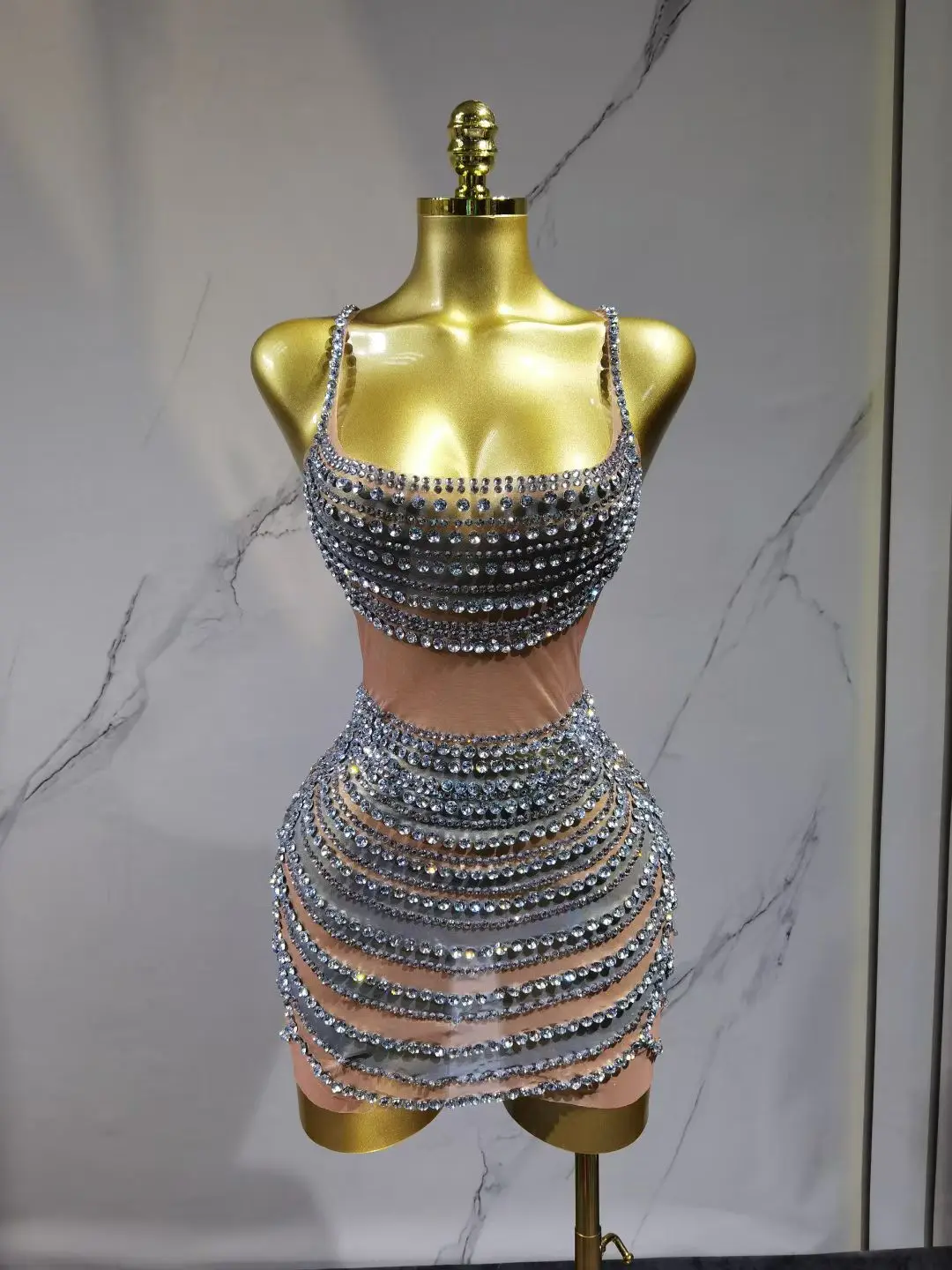 Krótka spódniczka wysadzana diamentami dla kobiet, idealna na urodziny, do klubu nocnego, baru, na występy gogo, z pełnym diamentowym paskiem, dopasowany krój, diamentowa Y030