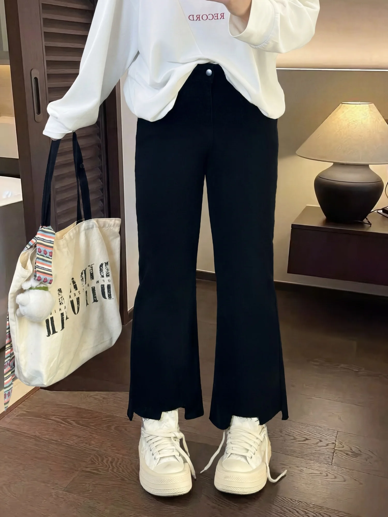 

plus Size Women's High Waist Cotton Denim Pants Spring Commute Style Thick Sister Nine Points Slimming Concealing Jeans