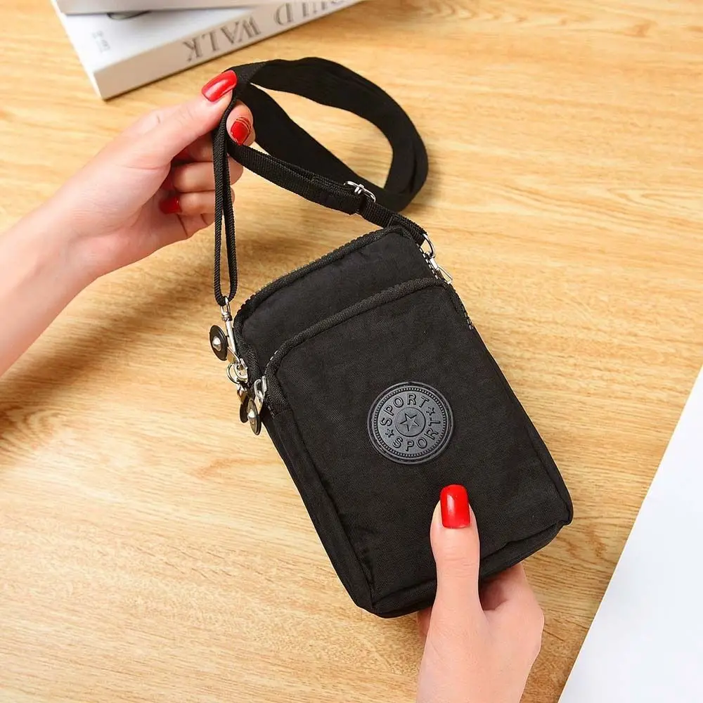 

Ins Letter Short Nylon Coin Purse Waterproof Star Zipper Phone Bag Handbag Storage Bag Three Layer Wallet Female/Male