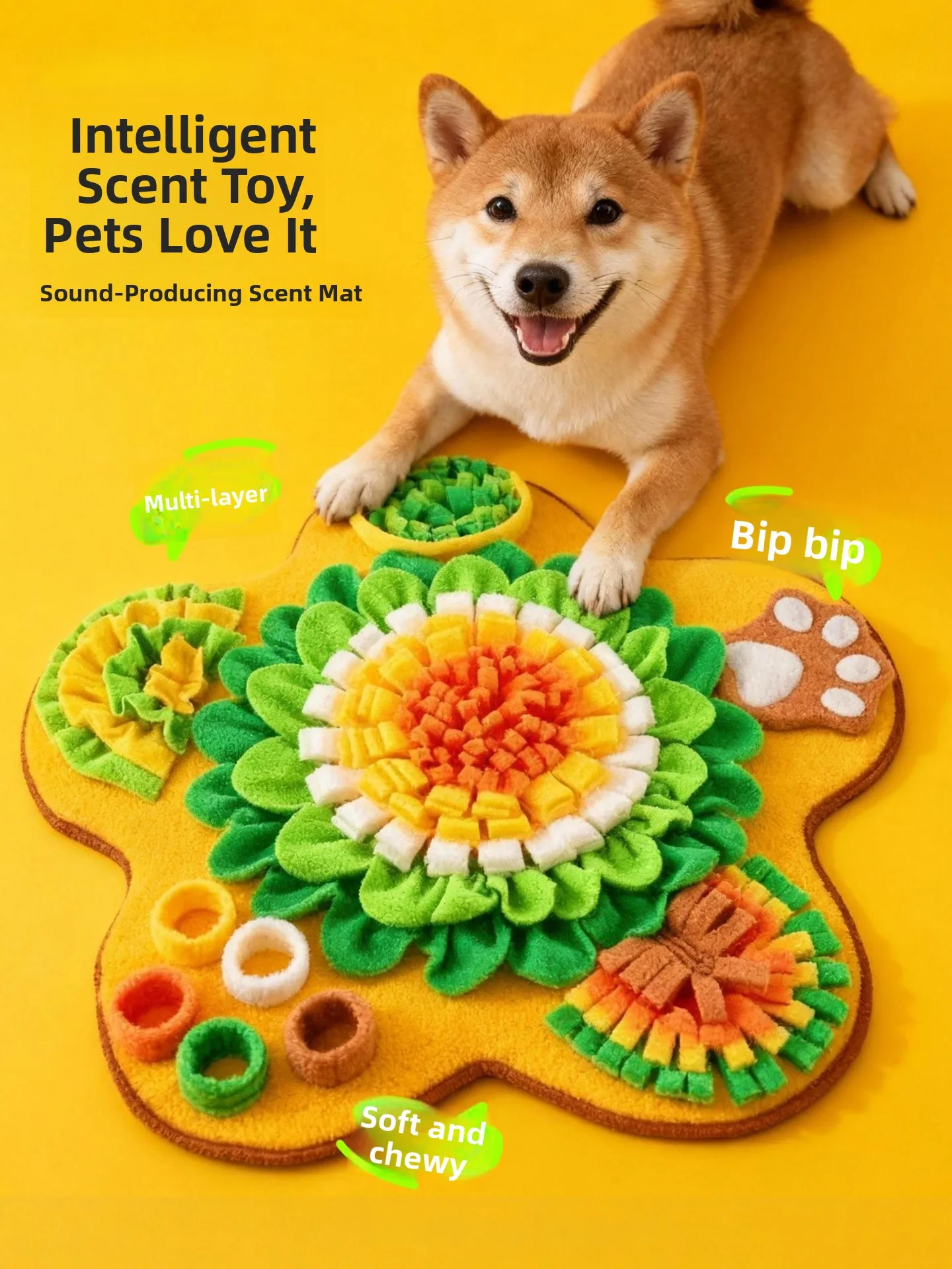 

Интерактивная игрушка CUBIC JOY для собак и кошек: ароматическая подушечка для поиска лакомств, развивающая интеллект и обучение.