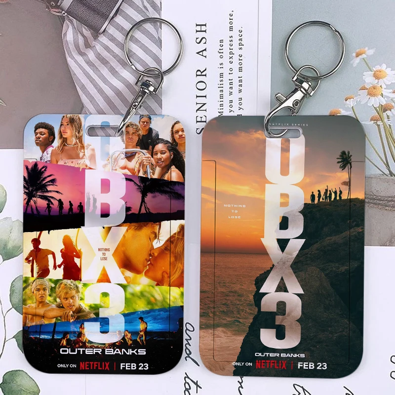 TV Show Outer Banks DBX3 Keychain Card Holder Keychains Badge Business Credit Card Holders Bank Bus ID Cards Cover Case Keychain