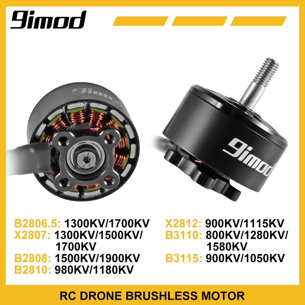 

9IMOD B2806.5 X2807 B2808 B2810 X2812 B3110 B3115 Brushless Motor 4PCS 800-1900KV 14 Poles for FPV RC Airplane Drone DIY Parts