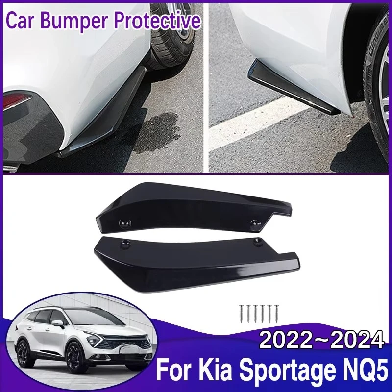 2x Car Front Rear Bumper Strip for Kia Sportage NQ5 2022~2024 Spoiler Diffuser Splitter Scratch Protector Carbon Fiber Extension