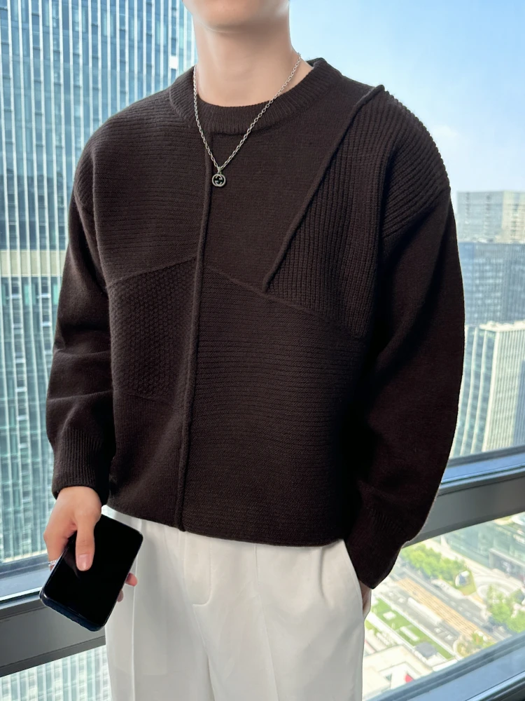 

Мужской трикотаж в стиле пэчворк, цвет, универсальная основа, внутренняя одежда, мягкое полиэфирное волокно, повседневная одежда, длинный све, круглая, Ne