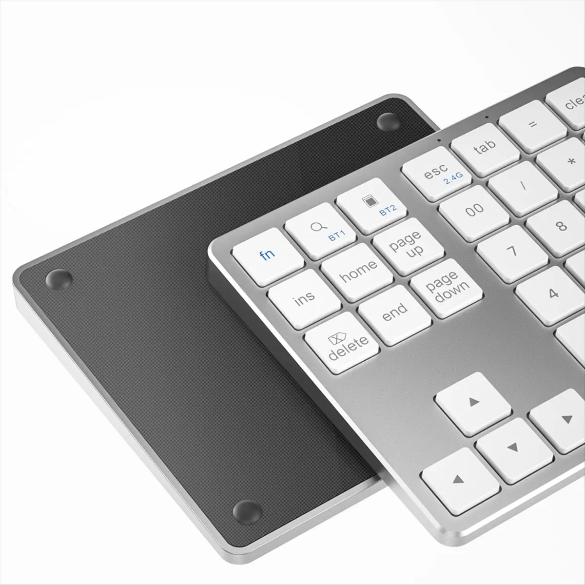N86R 2.4G Bluetooth Number Pad Ultra-Thin Wireless Numpad USB Rechargeable Numeric Keypad for IOS Android Window White