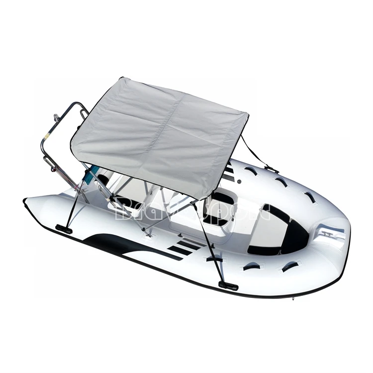 CE China Rib 390 Approvazione Barca da pesca Orca Hypalon da 13 piedi con guscio in fibra di vetro a fondo piatto