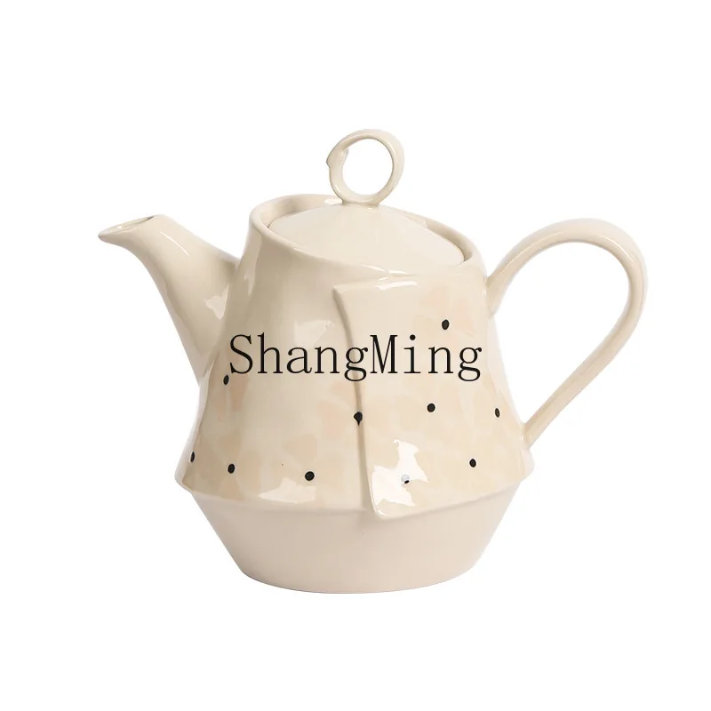 

DSA retro underglaze color hand-squeezed irregular coffee cup and saucer, home restaurant afternoon teapot set