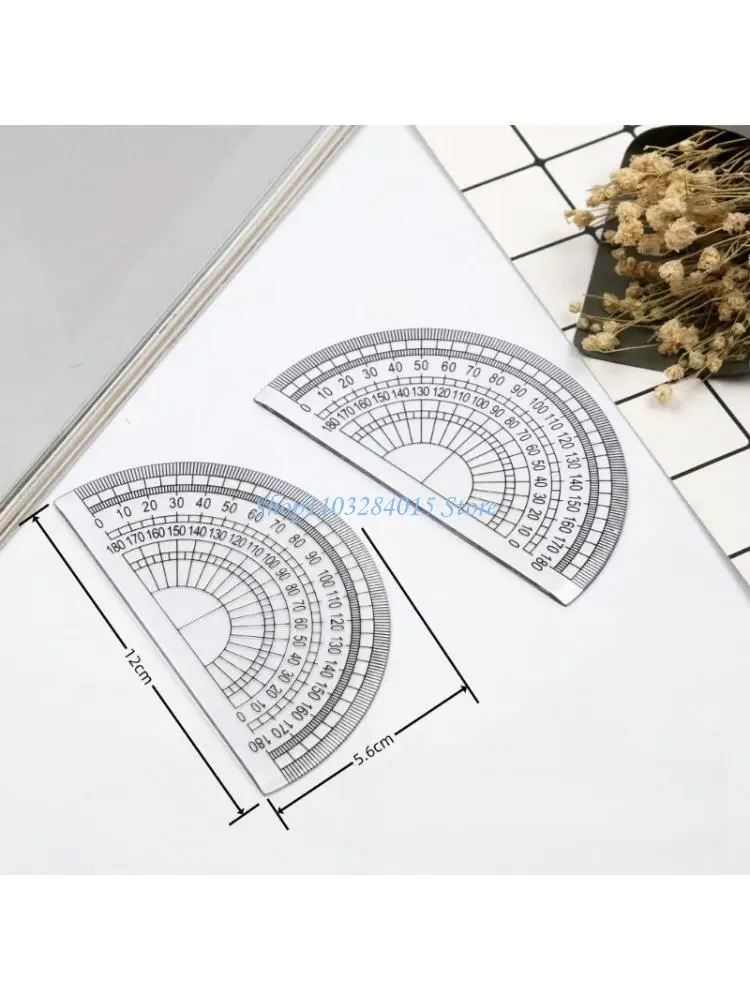 R6FF Multifunctional Math Geometry Tool Student Geometry Math Drafting Tools Includes Straight Ruler Protractor Set Square