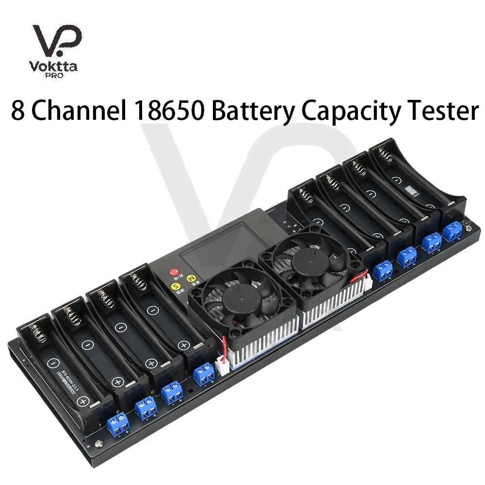 

8-канальный тестер емкости аккумулятора 18650, порт постоянного тока, 2,4-дюймовый цветной экран, цифровой модуль детектора мощности аккумулятора, тестер постоянного тока 12-19 В