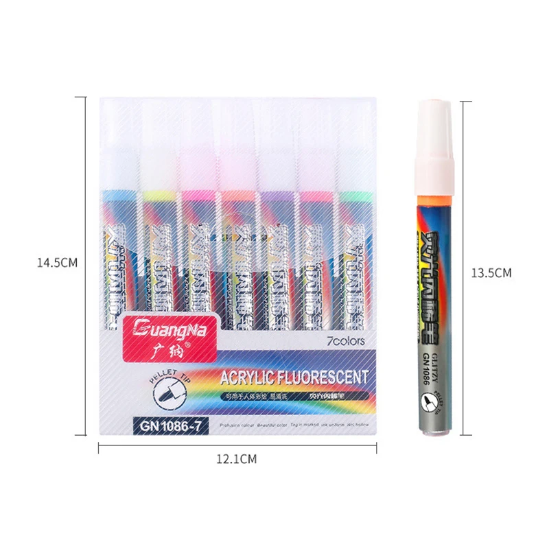 Acrylic Marker Waterproof Quick Drying Flash Pen Color Ceramic Graffiti Paint Pen Water-based Fluorescent Acrylic Pen Set