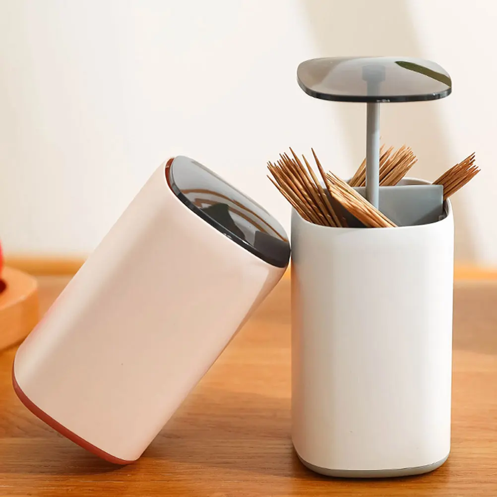 

2Pcs Toothpick Holder Storage Case for Home Kitchen Restaurant Cotton Swab Box Simple Design Keep Clean