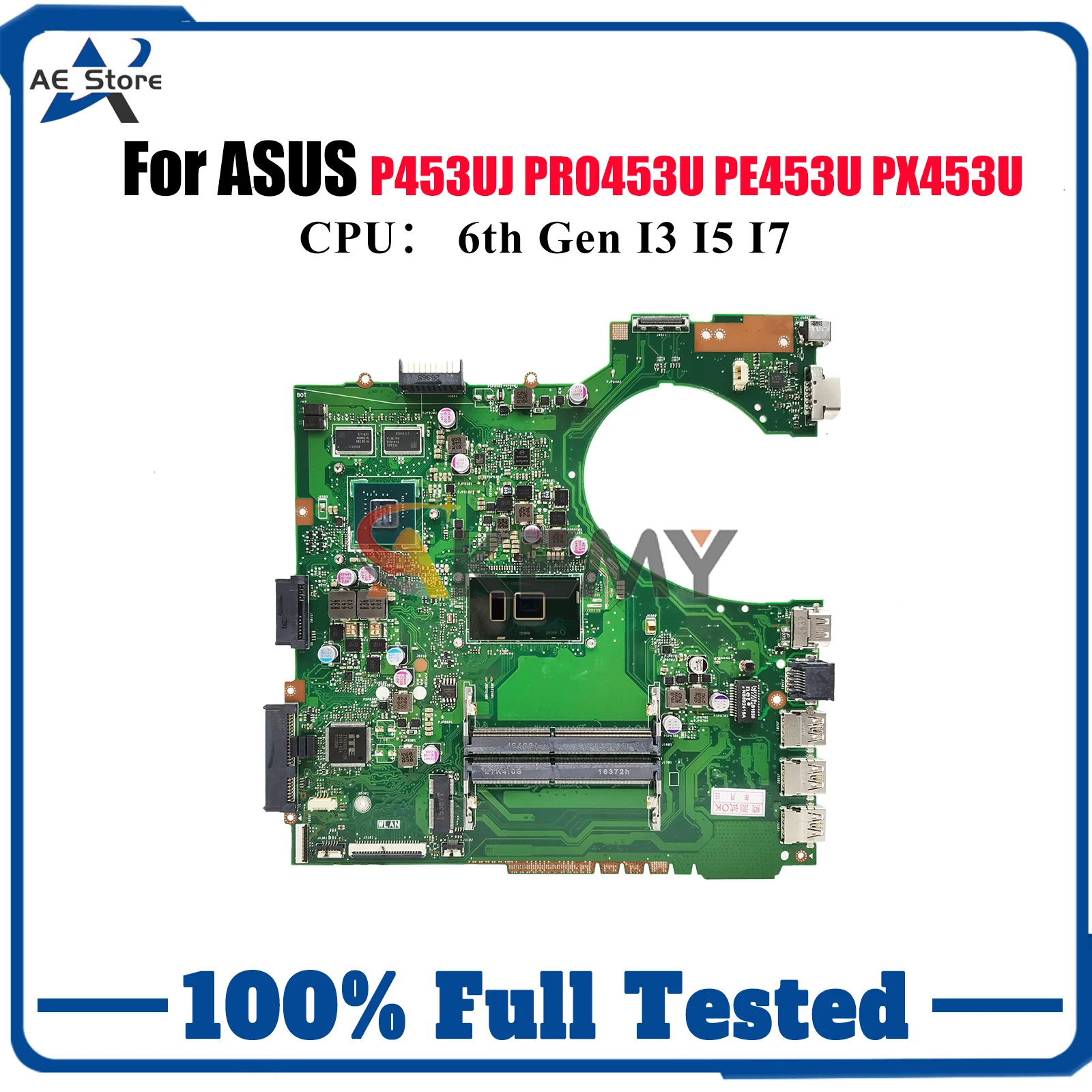 

P453UJ Материнская плата для ноутбука ASUS ProArt PX453U P453U PE453U PRO453U P453UJ Материнская плата для ноутбука с процессором I3 I5 I7 100% тест ОК