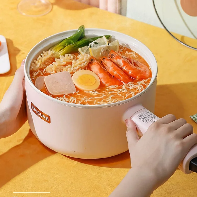 Electric Hot Pot Integrat Long Handle Pot Ceramic Non-stick Pot Dormitory Household Electric Cooking Pot Kitchen Tool 220V