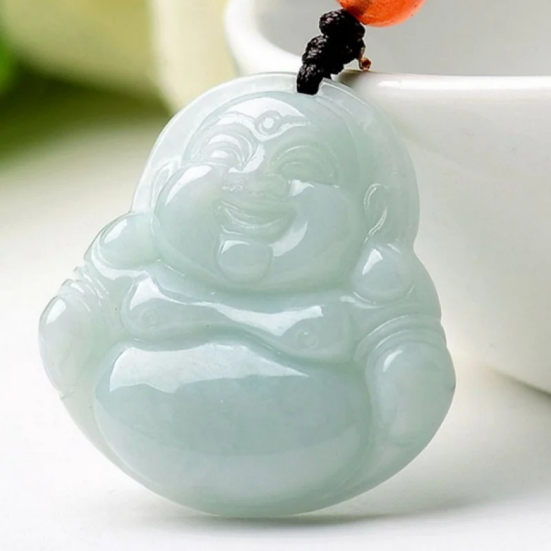 

Maitreya Buddha Authentic Jadeite Jade StoneAJade Buddha Pendant for Women, Laughing Buddha Necklace, Jade Pendant