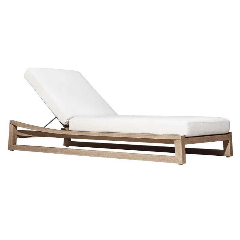 

Outdoor waterproof sunscreen bed swimming pool beach chair designer leisure preservative wood lounge chair