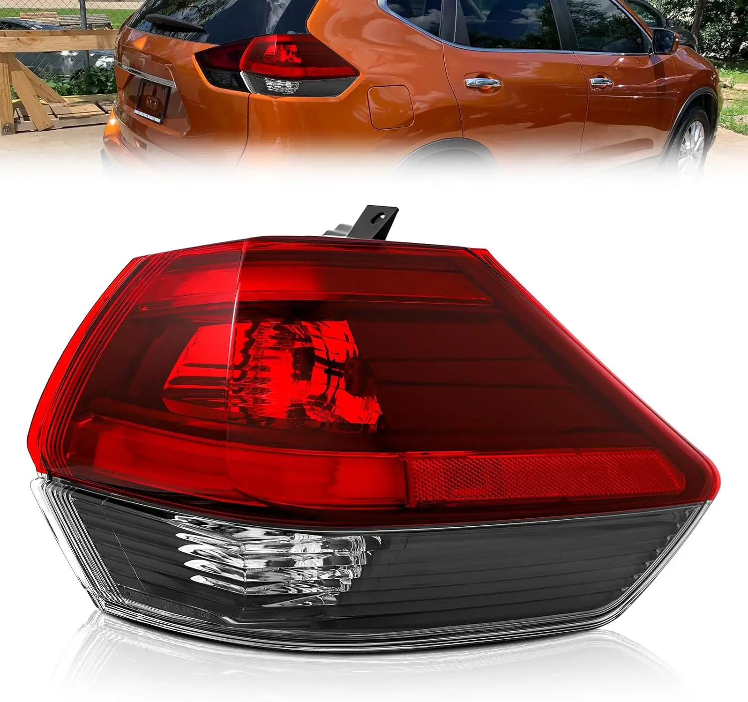 

SHAWHO AUTO Taillight Assembly Compatible With 2017-2019 Nissan Rogue Sport 2017 2018 2019 Nissan Rogue (Chrome Trim - R)