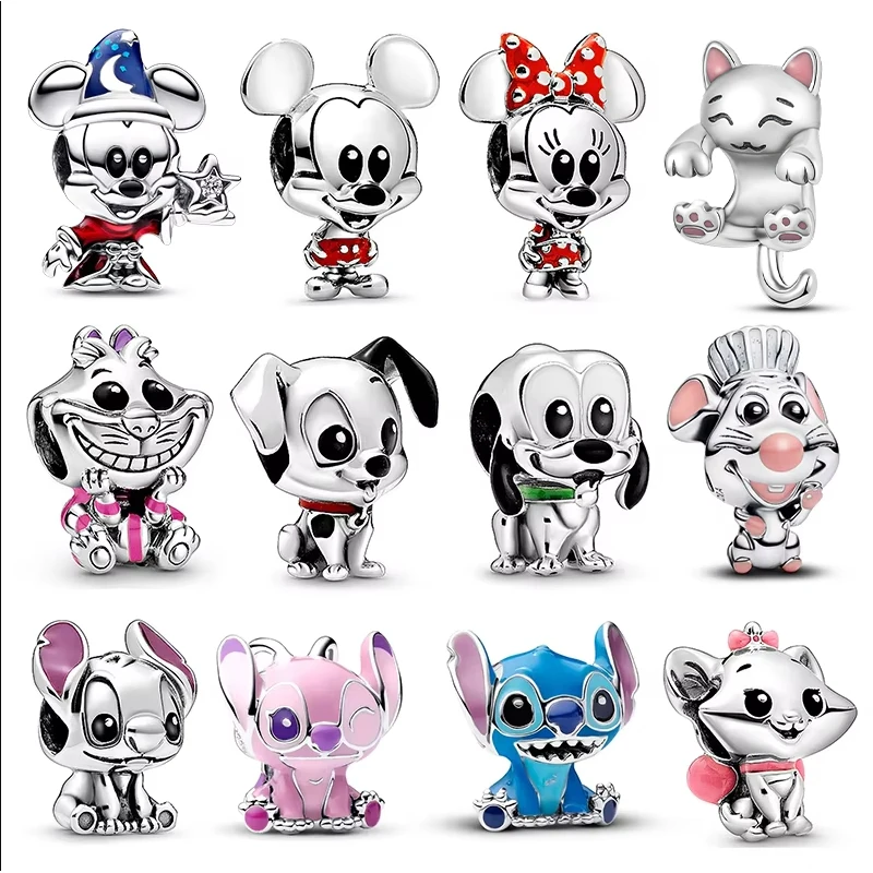 

Лидер продаж Disney, подвески из серебра 925 пробы и бусины с Микки Маусом, подходят для оригинального браслета 3 мм, ожерелья, женские ювелирные изделия своими руками, подарки