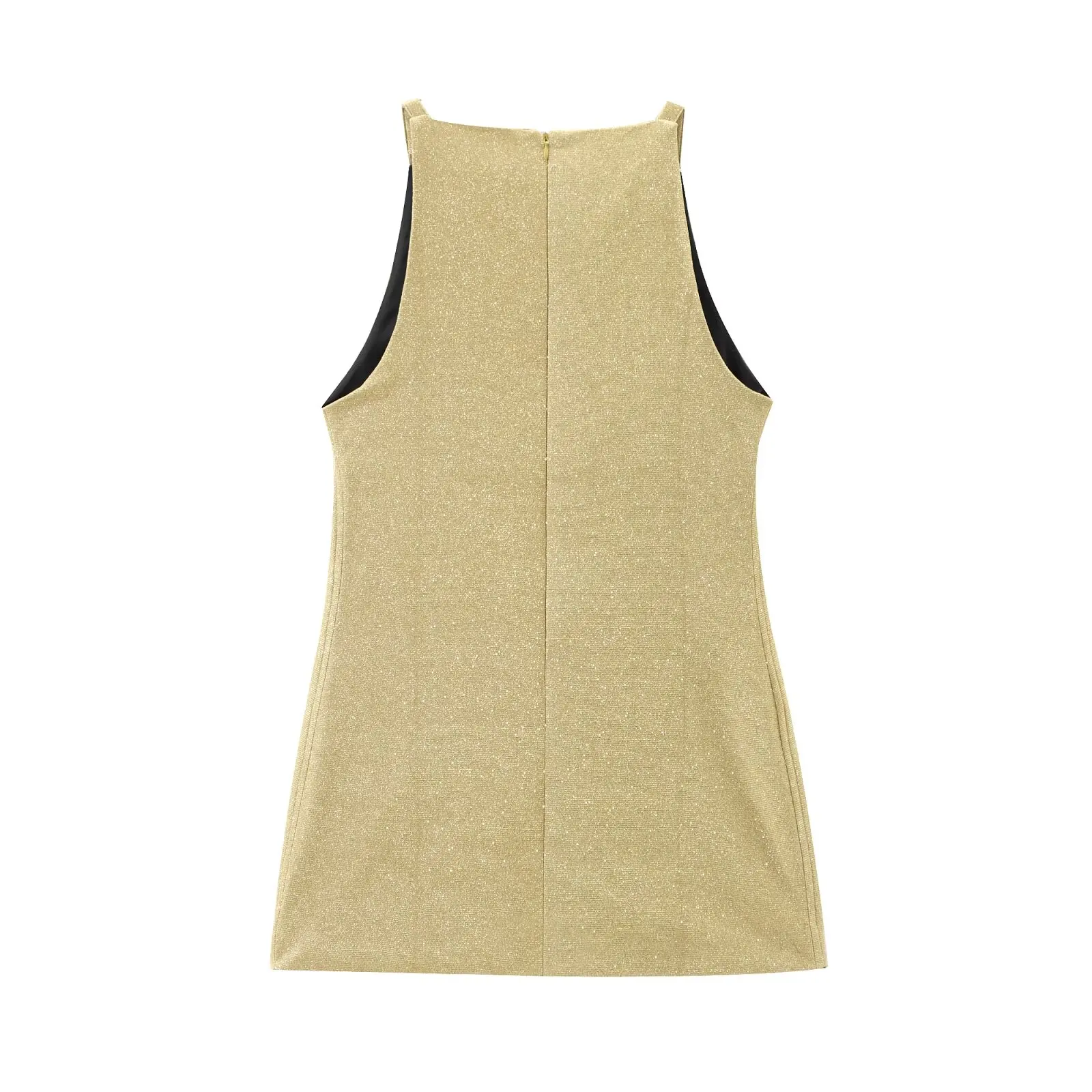 

Rindu TRAF 2024 Women's Gold Glitter Short Dress Womens Dresses Sexy Shop Products Summer Fashion Party Woman Sundress Elegant