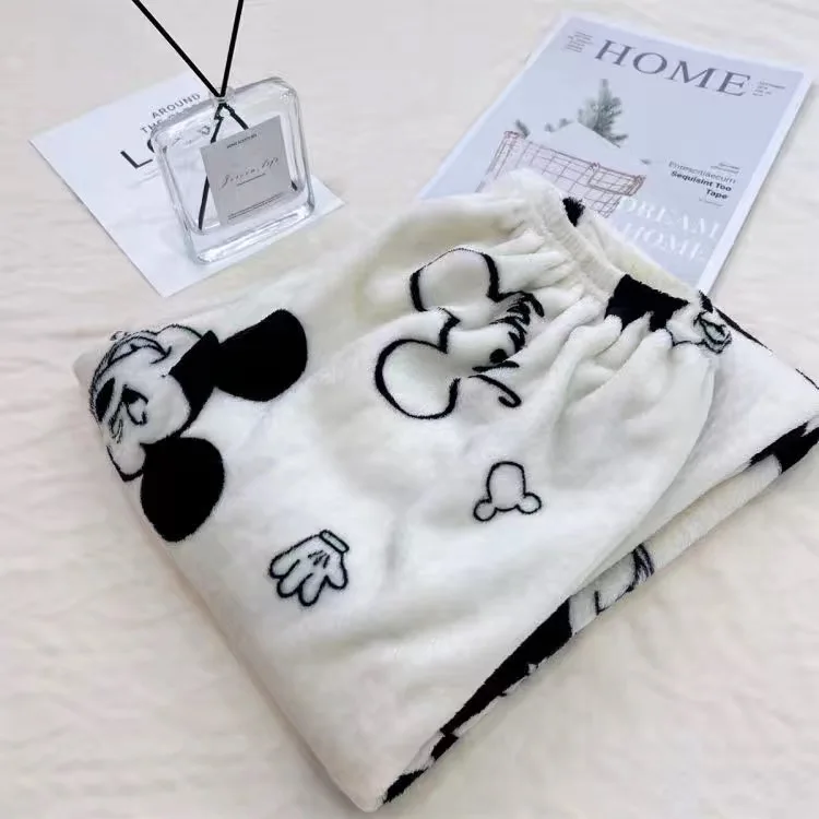 Winter Warme Flanell Hause Hosen Cartoon Gedruckt Pyjama Hosen Für Frauen Y2K Nette Flauschigen Pyjamas Homewear Casual Lose Nachtwäsche