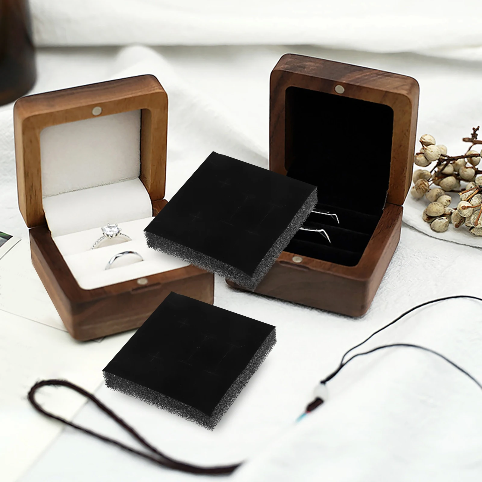 

20pcs Jewelry Gift Box Inserts Sponge Liner For Ring Necklace Earring Display Storage Organizer Luxury Packaging Cushion Pad