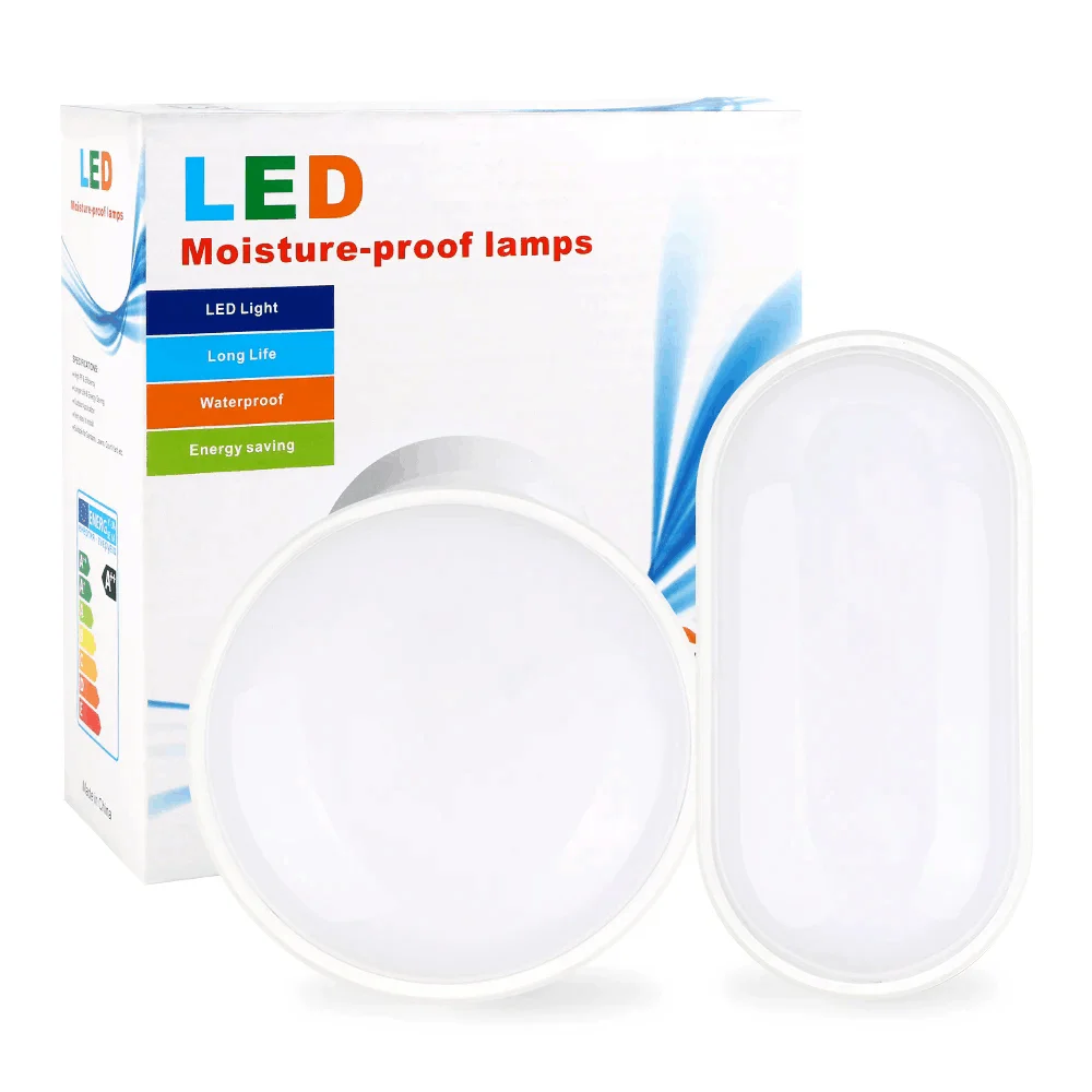 

16W 20W Outdoor LED Wall Lamp Garden Porch Surface Mounted Oval Sconce Lighting Bathroom Moistureproof Ceiling Light AC85-265V