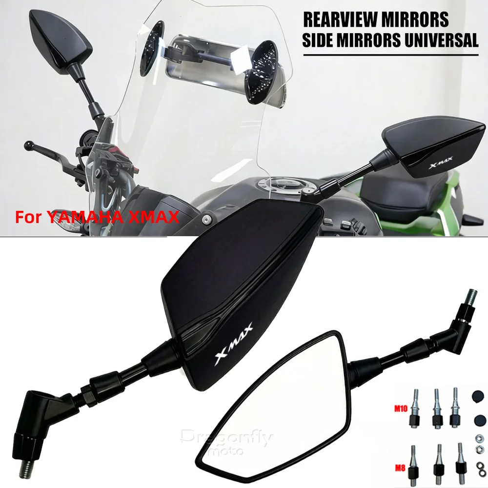 

For YAMAHA XMAX300 XMAX400 XMAX X-MAX XMAX 125 XMAX250 XMAX 300 400 Motorcycle Rearview Side Mirrors Universal 8MM 10MM scooter