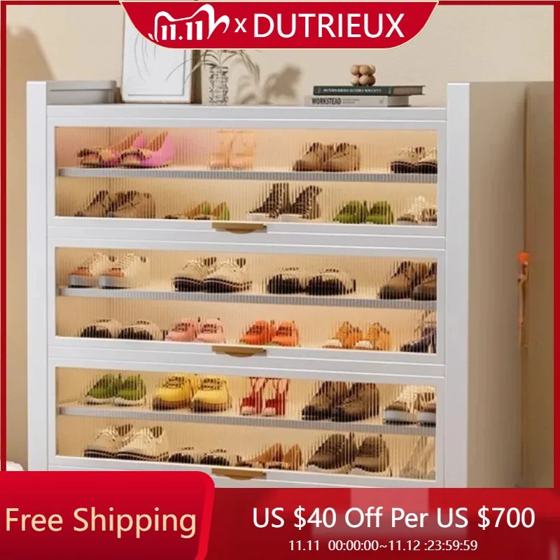 

Creative Accent Shoes Rack Storage Integrated Multilayer Black Design Vintage Shoe Rack Modern Simple Gabinete Salon Furniture