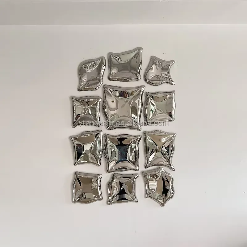 Arte de Parede 3D Moderna em Aço Inoxidável, Decoração de Parede Abstrata em Metal, Qualidade Premium, Item Decorativo para Casa e Fábrica