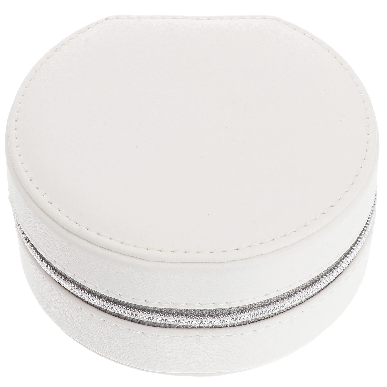 Multi-Layer PU Jewelry Organizer Round Portable Travel Case Small Compact Jewelry Storage Box Earrings Necklace Box