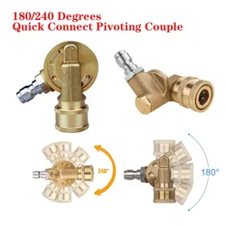 1Pcs High-Pressure Water Gun 5-Speed 7-Speed Rotary Coupler Angle Copper Joint Conversion Head 1/4 inch Quick Connection Adaptor