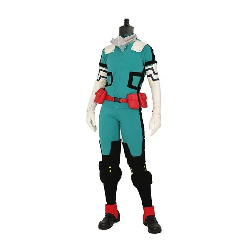 ★ Disfraz de Halloween de Anime My Hero Academia, Midoriya Izuku Deku Battle, Conjunto Unisex con Peluca ♥ Todos los rincones del país