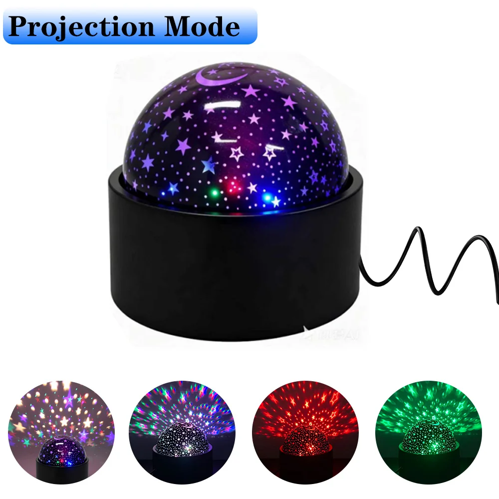 Projektor USB Gwiazdy Lampka Nocna Projekcyjna Lampka do Sypialni Oświetlenie Pokoju Lampki Nocne RGB do Kina Domowego Dekoracje Świąteczne