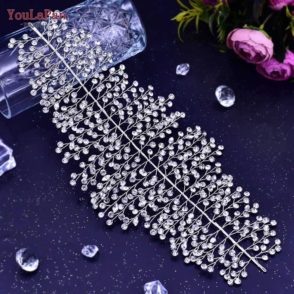 YouLaPan Full Rhinestone Bridal Belts Female Belt  Accessories Luxury Wedding Dress Belt Bridesmaid Party Prom Sash SH258