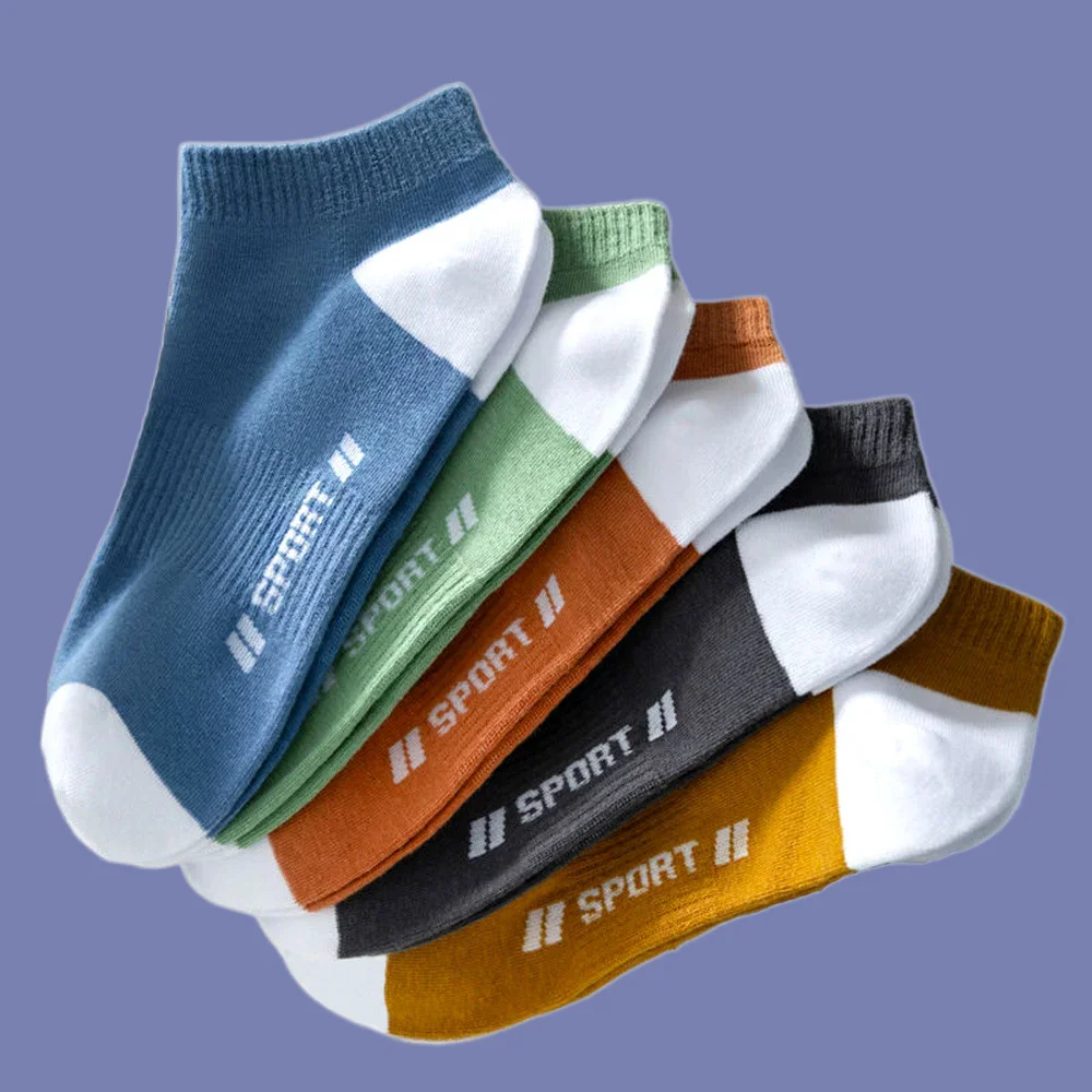 5/10/20 Pairs New High Quality Thin Men's Sports Socks Sweat-absorbing Boat Socks Ins New Fashion Breathable Casual Short Socks